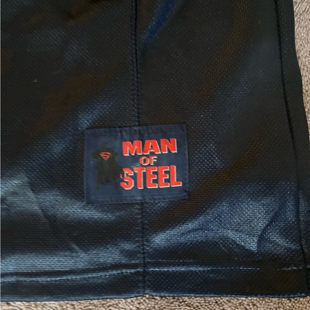 Vintage 2002 Warner Bros Superman Man of Steel Football Jersey Black Mens L - Picture 5 of 7